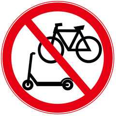 Prohibition sign that means : no bicycle and no scooters © hunterpic2013