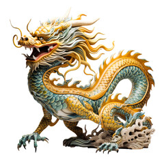 chinese dragon statue on transparent background PNG