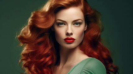 Ethereal Woman with Wavy Hair and Striking Makeup - Elegance