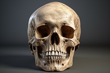 Detailed Human skull 3d. Creative color. Generate Ai