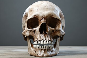 Realistic Human skull 3d. Creative color. Generate Ai