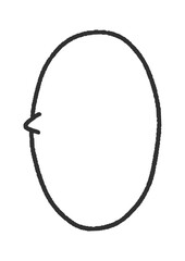 手描きのかわいい楕円形の吹き出し - 縦長の線画のフレーム素材
