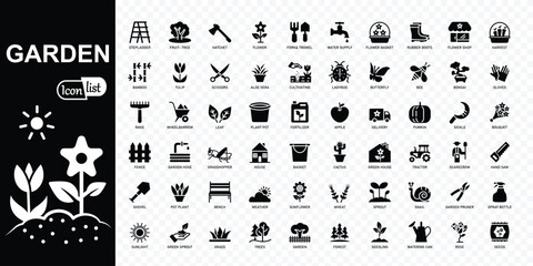Garden  icons pack.  Simple vector illustration.