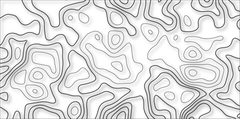 Contour map background. Vector geography scheme and terrain. Topography grid map. Stylized topographic contour map. Geographic line mountain relief. Abstract lines or wavy backdrop background.
