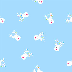 Christmas winter reindeer seamless pattern