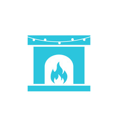 Fireplace icon. From blue icon set.