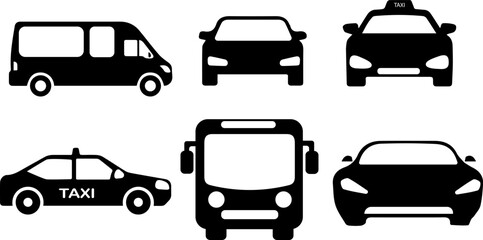 icons set vehicle vector