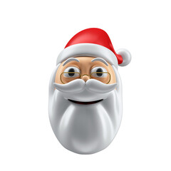 Emoji 3D Papai Noel com Gorro de Natal