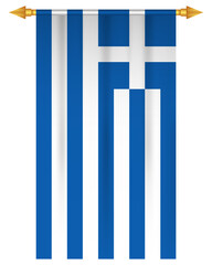 Greece flag vertical pennant isolated