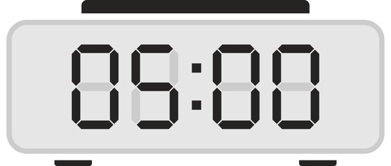 Vector flat illustration of a digital clock