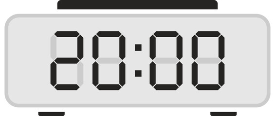Vector flat illustration of a digital clock