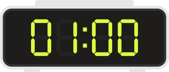 Vector flat illustration of a digital clock