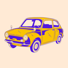 classic retro car illustration design 73