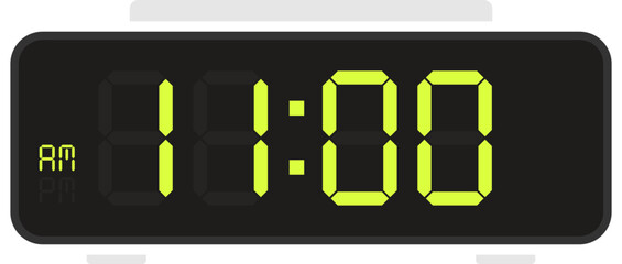 Vector flat illustration of a digital clock