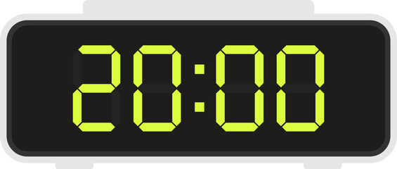 Vector flat illustration of a digital clock