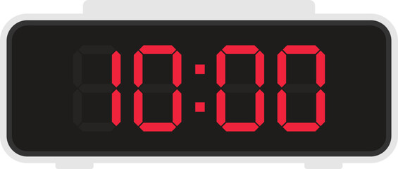 Vector flat illustration of a digital clock