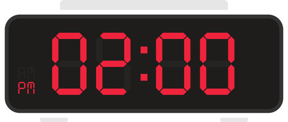 Vector flat illustration of a digital clock