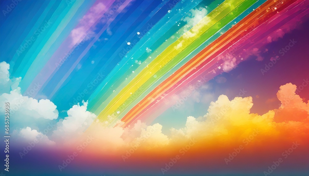 Wall mural colorful rainbow sky background generative ai