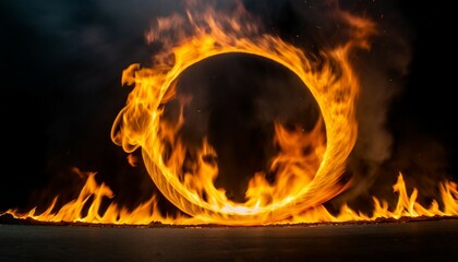 fire circle on a black background