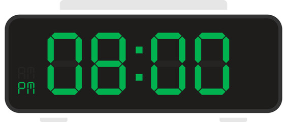 Vector flat illustration of a digital clock