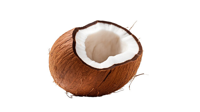 Coconut  on a transparent background, PNG image with background removed, Created with Generative Ai technology.