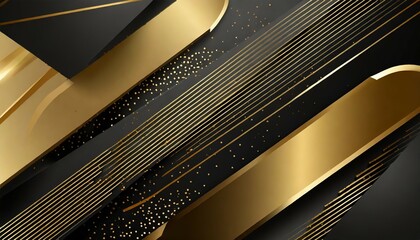 dark deep black dynamic abstract background with golden diagonal lines modern luxury creative halftone premium gradient 3d frame of business presentation banner for sale event night party geometric