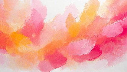 pink and orange art painting on white background