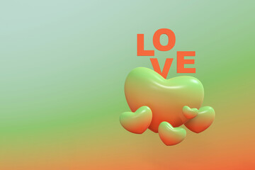 Happy Valentine's Day Background 3D Illustration