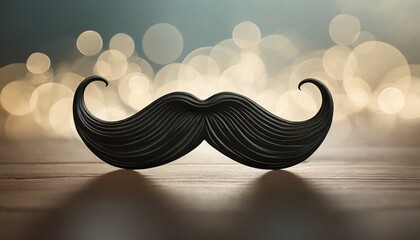 black mustache gentleman curled facial hairstyle barbershop decoration design symbol mustache on background generative ai