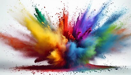 big powder colorful explosion on white background created with generative ai