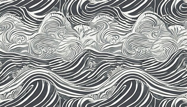 seamless pattern white waves
