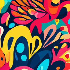 Fashion Colorful vibrant abstract background psychedelic graffiti funky digital wall paper 