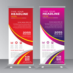 Roll up color banner vector design fit for background, commercial advertisement, business flyer, promotion, marketing backdrop, vector eps 10
