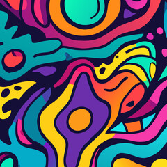 Neon colors abstract background psychedelic graffiti funky digital wall paper 