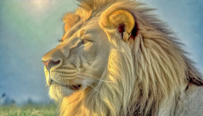 Majestic lion,head shot,AI