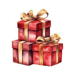 red boxes with gold bows. AI generated image