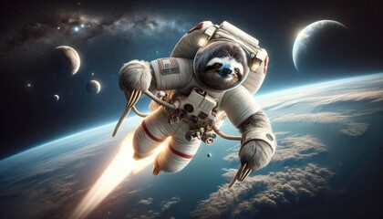 Sloth Astronaut - obrazy, fototapety, plakaty