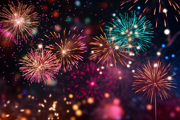 Fototapeta premium fireworks on the night sky
