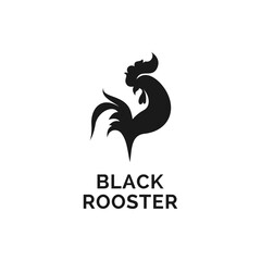 Beauty Elegant Rooster Silhouette Logo Design