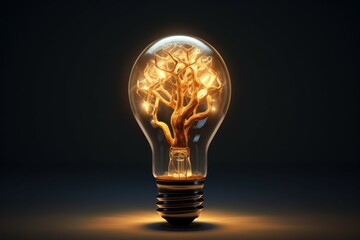 Imaginative Lightbulb brain creative. Think power energy. Generate Ai