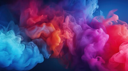 Fototapeta premium A Spectacular smoke and mist with a variety of bright contrasting colours. Bright and intense abstract backgrounds or wallpapers.