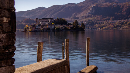 lake in the mountains, Orta San Giulio, Italy