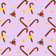 christmas pattern, background candy and berries