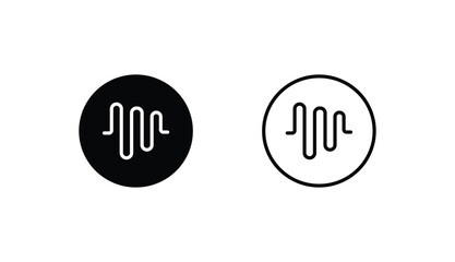 Audio Lines icon design with white background stock illustration