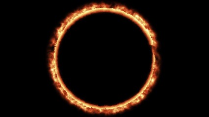 Abstract fire circle. Computer generated 3d render