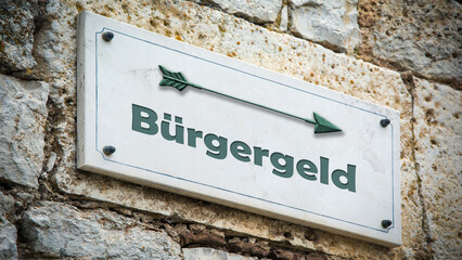 Fototapeta premium Signposts the direct way to German unemployment benefit