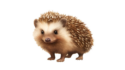 Obraz premium A small hedgehog on a transparent background, PNG image with background removed, Created with Generative Ai technology.