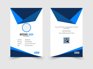 Modern & Stylish ID Card Design, Vector Graphic Design, Blue & Navy