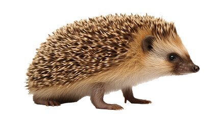 Obraz premium A small hedgehog on a transparent background, PNG image with background removed, Created with Generative Ai technology.