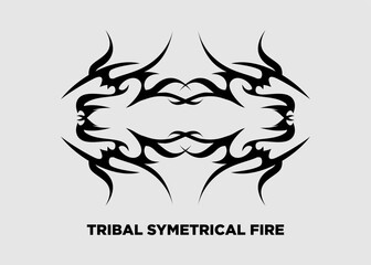Vector illustration of fire symmetrical background motif